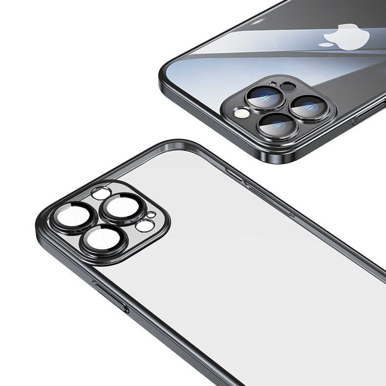 Apple iPhone 14 Pro Kılıf Sert PC Renkli Çerçeveli Zore Riksos Kapak Gold