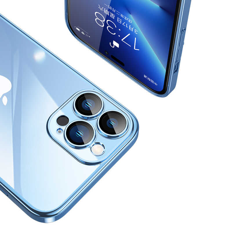 Apple iPhone 14 Pro Kılıf Sert PC Renkli Çerçeveli Zore Riksos Kapak Gold