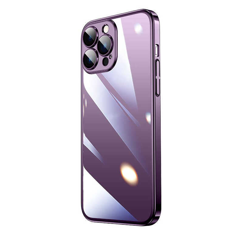 Apple iPhone 14 Pro Kılıf Sert PC Renkli Çerçeveli Zore Riksos Kapak Gold