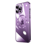 Apple iPhone 14 Pro Kılıf Wireless Şarj Özellikli Sert PC Zore Riksos M-safe Kapak Mavi