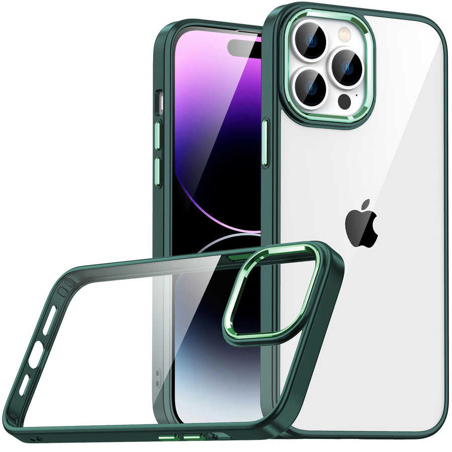 Apple iPhone 14 Pro Kılıf Zore Flora Kapak Yeşil