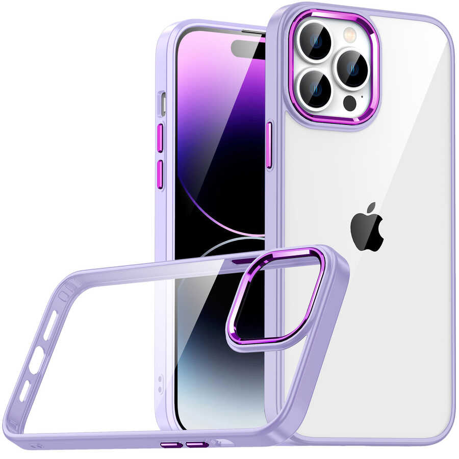 Apple iPhone 14 Pro Kılıf Zore Flora Kapak Lila