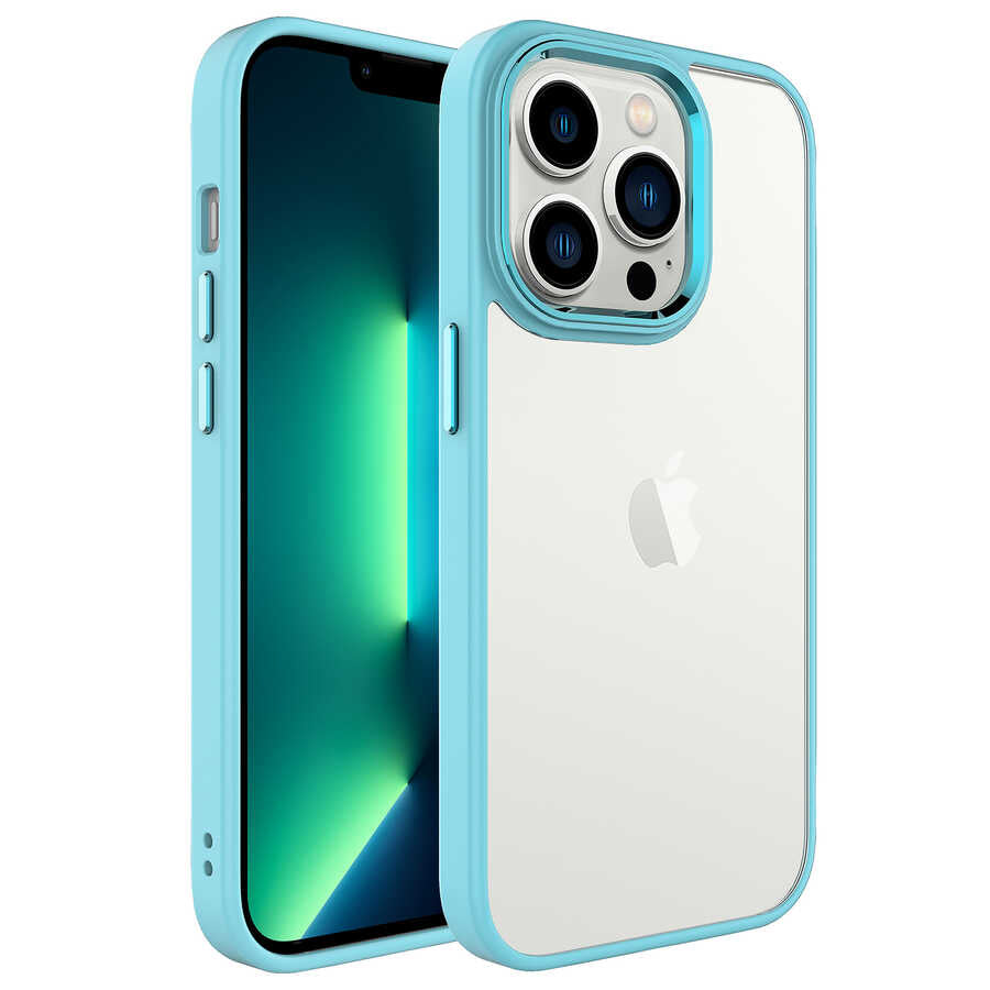 Apple iPhone 14 Pro Kılıf Zore Krom Kapak Yeşil