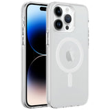 Apple iPhone 14 Pro Kılıf Zore M-safe Şarj Özellikli Buzlu Transparan C-Pro Sert Kapak Renksiz