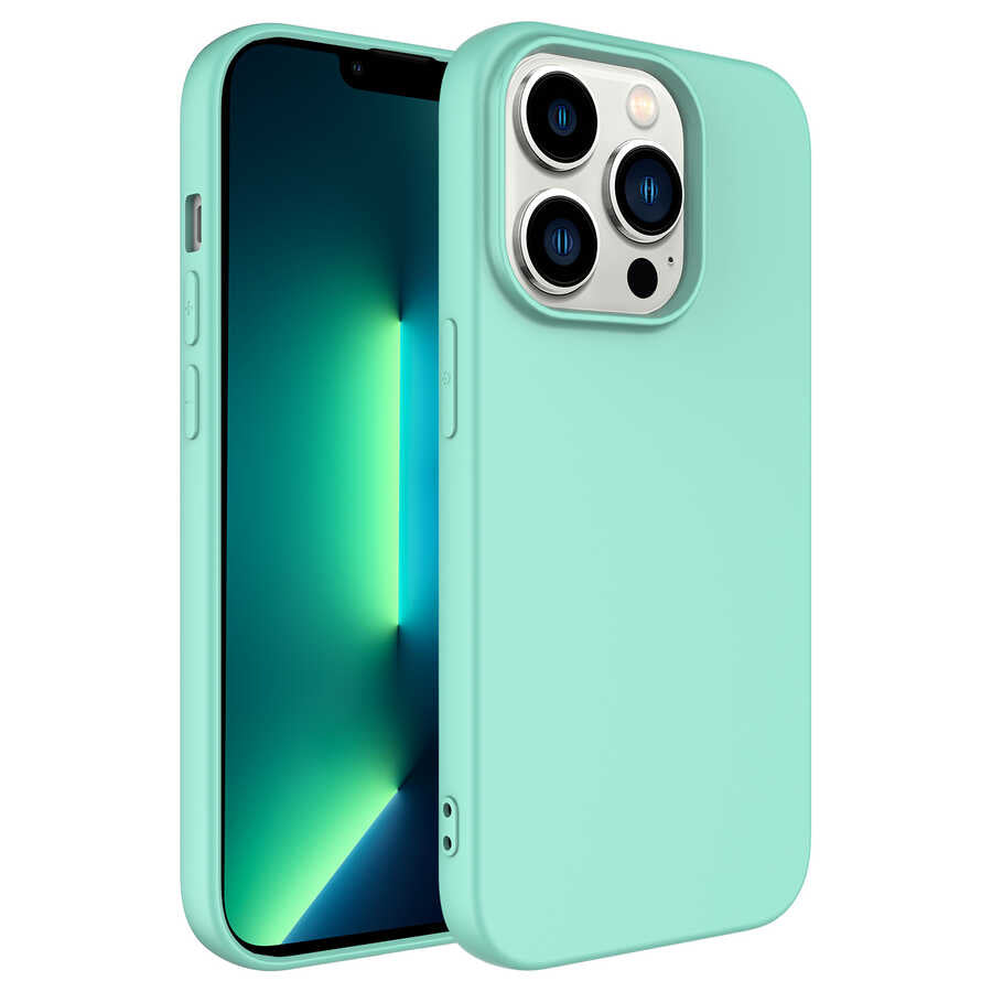 Apple iPhone 14 Pro Kılıf Zore Mara Lansman Kapak Açık Yeşil