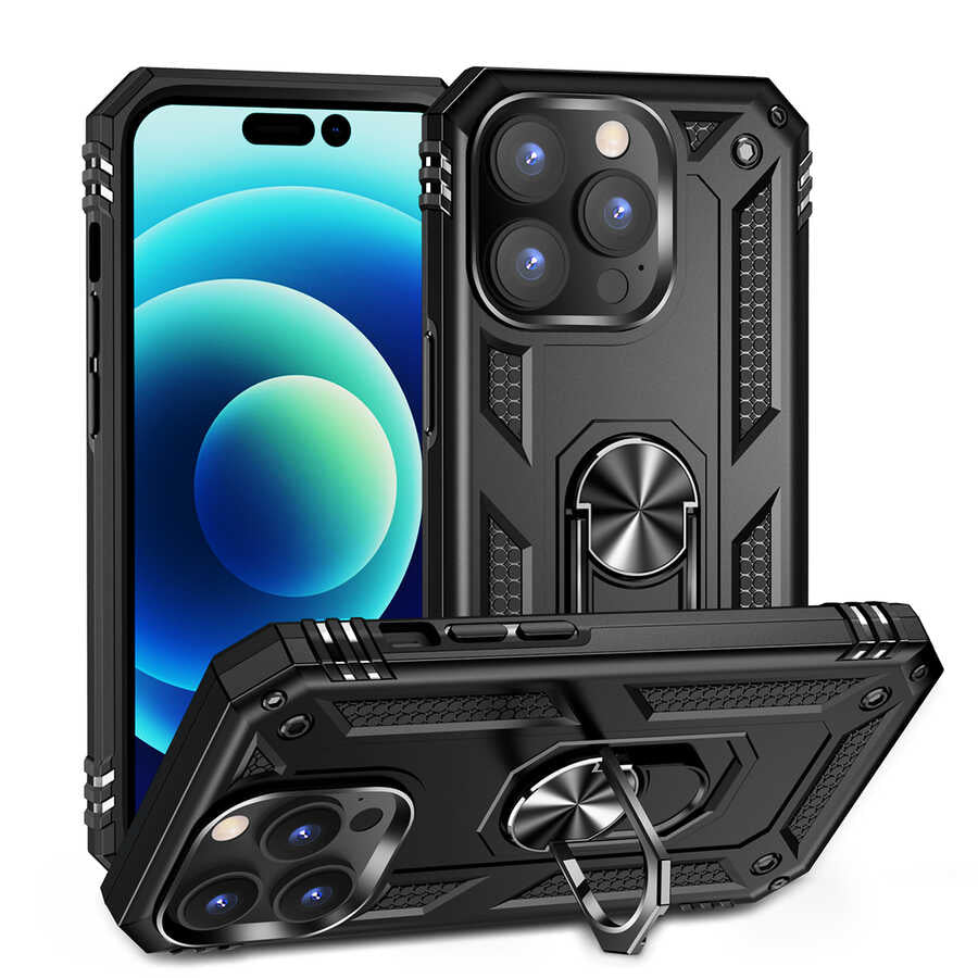 Apple iPhone 14 Pro Kılıf Zore Vega Kapak Siyah
