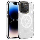 Apple iPhone 14 Pro Kılıf Zore Wireless Şarj Özellikli Desenli Hot Kapak Beyaz