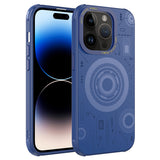 Apple iPhone 14 Pro Kılıf Zore Wireless Şarj Özellikli Desenli Hot Kapak Lacivert