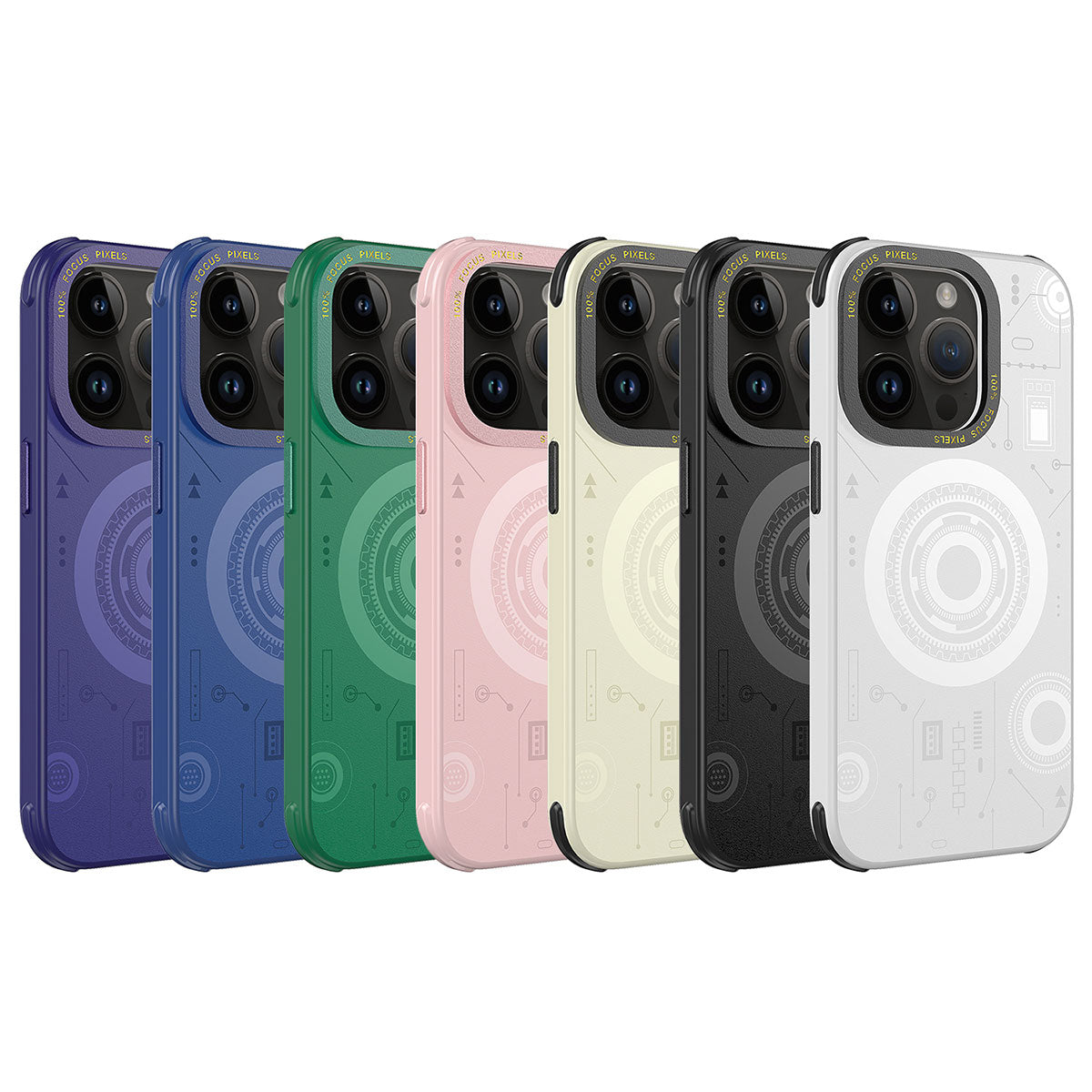 Apple iPhone 14 Pro Kılıf Zore Wireless Şarj Özellikli Desenli Hot Kapak Rose Gold