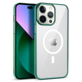 Apple iPhone 14 Pro Kılıf Zore Wireless Şarj Özellikli Pixel M-safe Kapak Koyu Yeşil