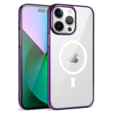 Apple iPhone 14 Pro Kılıf Zore Wireless Şarj Özellikli Pixel M-safe Kapak Derin Mor