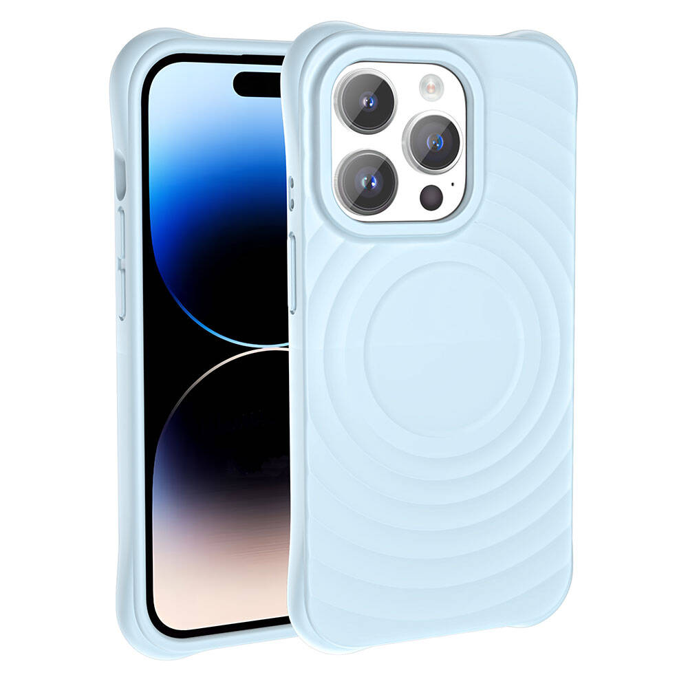 Apple iPhone 14 Pro M-safe Şarj Özellikli Airbagli Mat Görünümlü Zore Hepi Kapak Gri