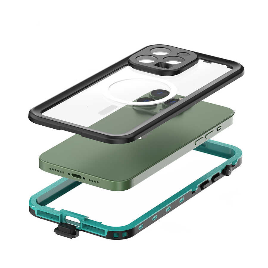 Apple iPhone 14 Pro Max Kılıf 1-1 Su Geçirmez Kılıf Siyah