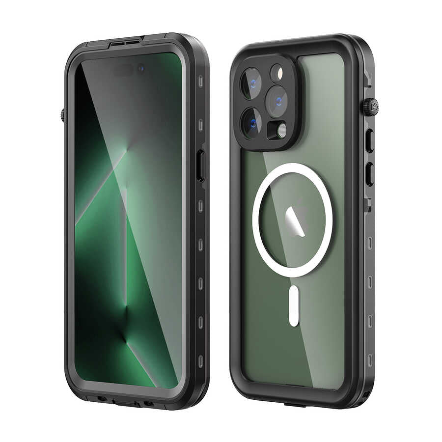Apple iPhone 14 Pro Max Kılıf 1-1 Su Geçirmez Kılıf Siyah