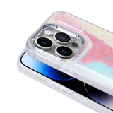 Apple iPhone 14 Pro Max Kılıf Airbagli Renkli Arka Yüzey Boncuk Tasarımlı Zore Kumul Kapak Mor