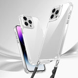 Apple iPhone 14 Pro Max Kılıf Airbagli Takılabilir Askı Aparatlı Zore Snap Silikon Kapak Şeffaf