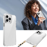 Apple iPhone 14 Pro Max Kılıf Airbagli Takılabilir Askı Aparatlı Zore Snap Silikon Kapak Şeffaf