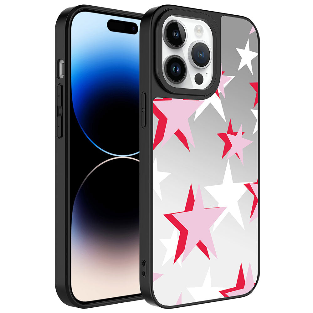 Apple iPhone 14 Pro Max Kılıf Aynalı Desenli Kamera Korumalı Parlak Zore Mirror Kapak Yıldız