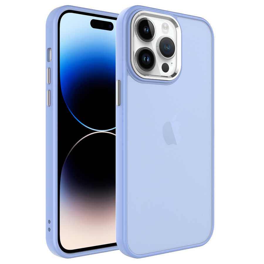 Apple iPhone 14 Pro Max Kılıf Buzlu Sert PC Zore May Kapak Lila