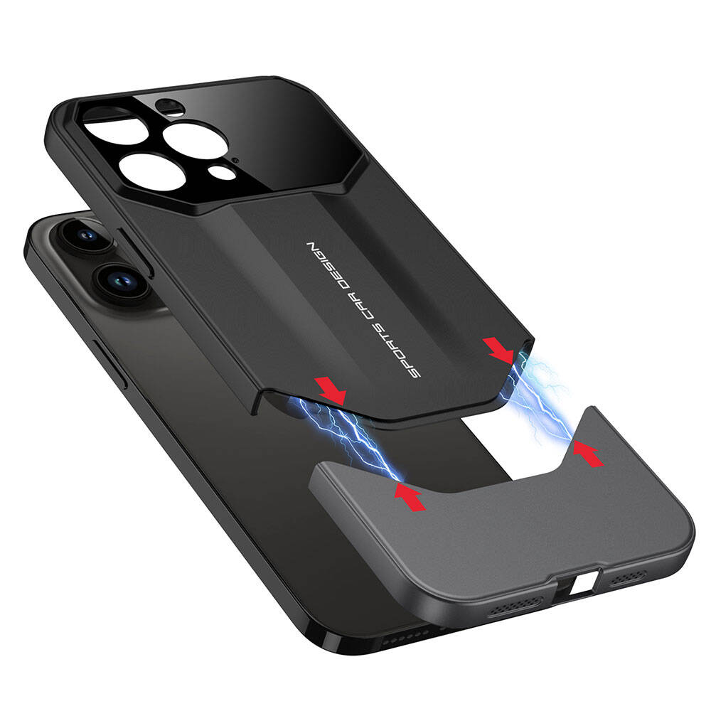 Apple iPhone 14 Pro Max Kılıf Çift Parçalı Zore Ays Pro İkili Kapak Siyah-Gri