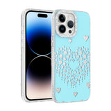 Apple iPhone 14 Pro Max Kılıf Damla Taşlı Zore Rivas Sert PC Kapak Mavi