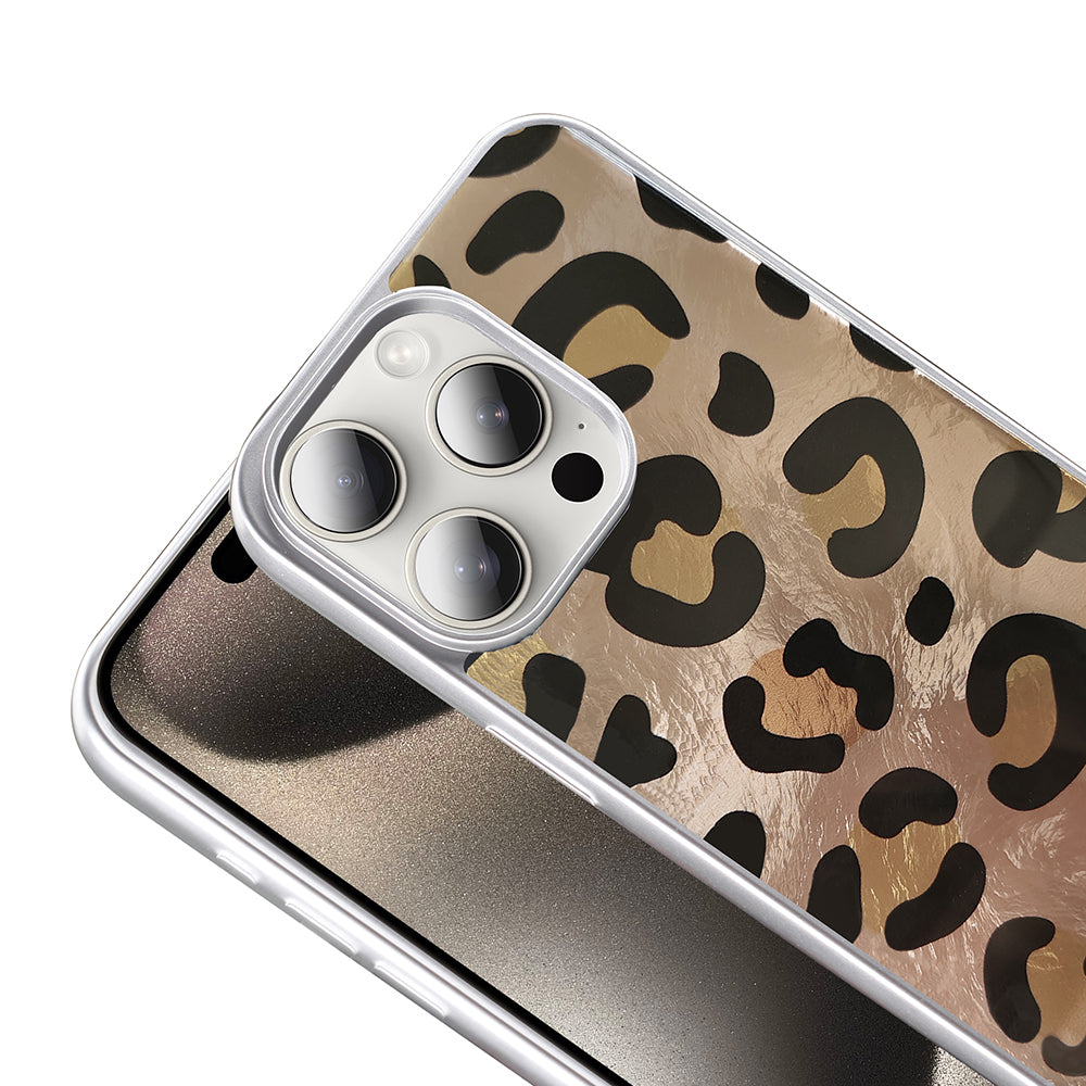 Apple iPhone 14 Pro Max Kılıf Desenli Zore Mep Kapak Gri Leopar