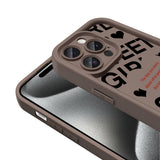 Apple iPhone 14 Pro Max Kılıf Kamera Korumalı Baskılı Arka Yüzey Zore Klas Kapak Açık Kahve