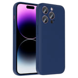 Apple iPhone 14 Pro Max Kılıf Kamera Korumalı Kartlık Hazneli Zore Vitra Kapak Lacivert