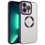 Apple iPhone 14 Pro Max Kılıf Kamera Korumalı Logo Gösteren Zore Omega Kapak Lila