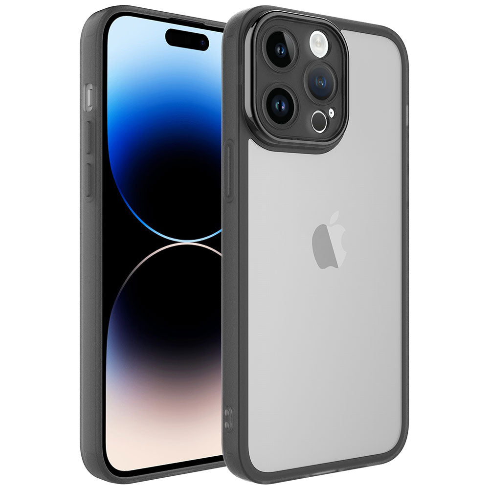Apple iPhone 14 Pro Max Kılıf Kamera Korumalı Transparan Zore Post Kapak Derin Mor