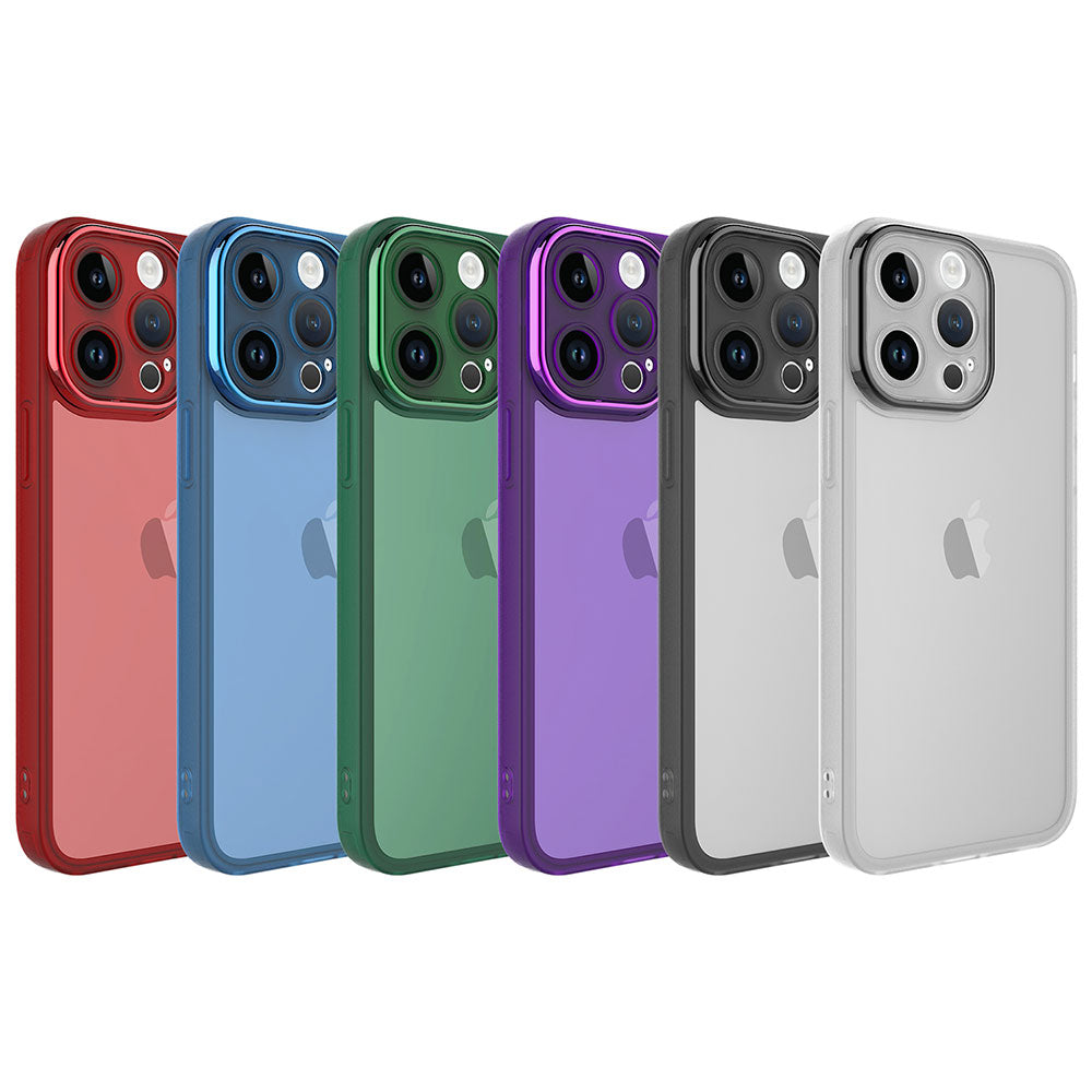 Apple iPhone 14 Pro Max Kılıf Kamera Korumalı Transparan Zore Post Kapak Derin Mor