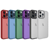 Apple iPhone 14 Pro Max Kılıf Kamera Korumalı Transparan Zore Post Kapak Derin Mor