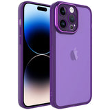 Apple iPhone 14 Pro Max Kılıf Kamera Korumalı Transparan Zore Post Kapak Derin Mor