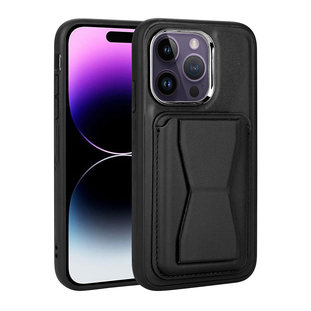 Apple iPhone 14 Pro Max Kılıf Kartlıklı Standlı Pu Deri Zore Memo Kapak Koyu Yeşil