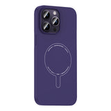 Apple iPhone 14 Pro Max Kılıf M-Safe Şarj Özellikli Kamera Korumalı Zore Elio Sert PC Kapak Derin Mor