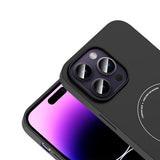 Apple iPhone 14 Pro Max Kılıf M-Safe Şarj Özellikli Kamera Korumalı Zore Elio Sert PC Kapak Siyah