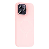 Apple iPhone 14 Pro Max Kılıf M-Safe Şarj Özellikli Kamera Korumalı Zore Elio Sert PC Kapak Açık Pembe