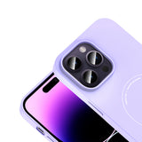 Apple iPhone 14 Pro Max Kılıf M-Safe Şarj Özellikli Kamera Korumalı Zore Elio Sert PC Kapak Lila