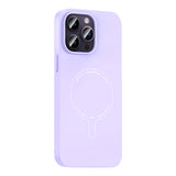 Apple iPhone 14 Pro Max Kılıf M-Safe Şarj Özellikli Kamera Korumalı Zore Elio Sert PC Kapak Lila