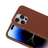 Apple iPhone 14 Pro Max Kılıf M-Safe Şarj Özellikli Kumaş Tasarımlı Zore Miami Sert PC Kapak Kahverengi
