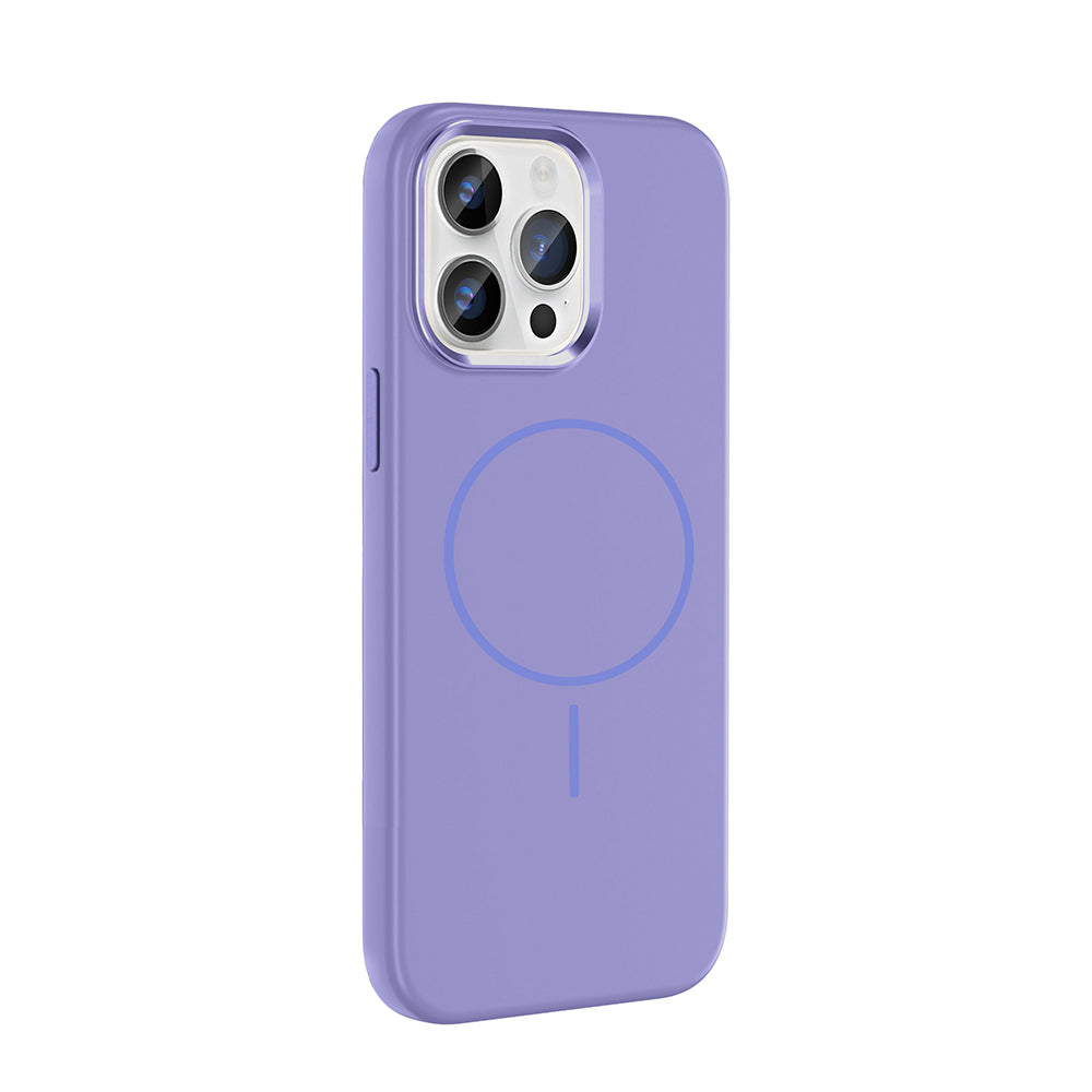 Apple iPhone 14 Pro Max Kılıf M-Safe Şarj Özellikli Metal Kamera Çerçeveli Zore Edi Silikon Kapak Rose Gold