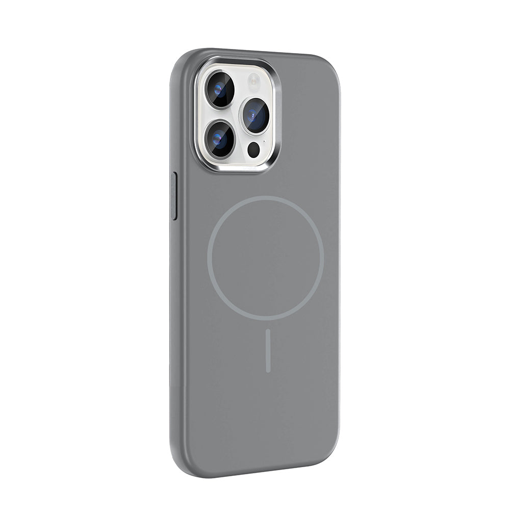Apple iPhone 14 Pro Max Kılıf M-Safe Şarj Özellikli Metal Kamera Çerçeveli Zore Edi Silikon Kapak Siyah