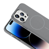 Apple iPhone 14 Pro Max Kılıf M-Safe Şarj Özellikli Metal Kamera Çerçeveli Zore Edi Silikon Kapak Siyah