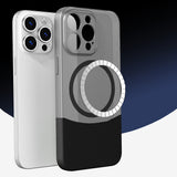 Apple iPhone 14 Pro Max Kılıf M-Safe Şarj Özellikli Mıknatıslı Zore Duble Kapak Gri