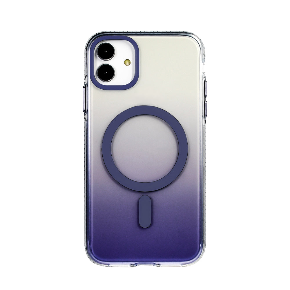 Apple iPhone 14 Pro Max Kılıf M-safe Şarj Özellikli Transparan Renk Geçişli Zore Toros Kapak Mor