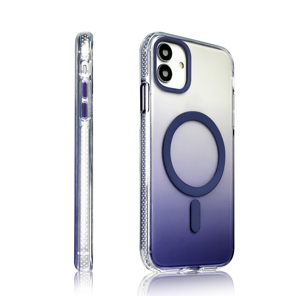 Apple iPhone 14 Pro Max Kılıf M-safe Şarj Özellikli Transparan Renk Geçişli Zore Toros Kapak Siyah