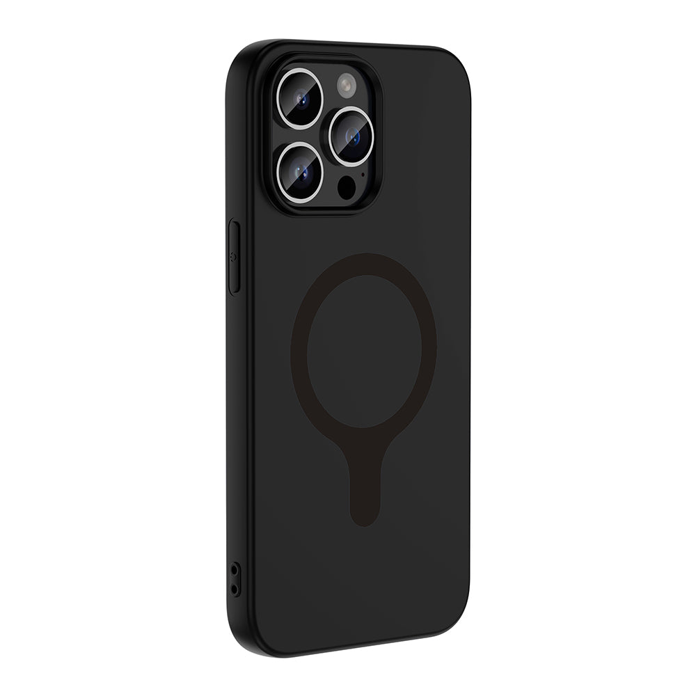 Apple iPhone 14 Pro Max Kılıf M-Safe Şarj Özellikli Zore Aris Silikon Kapak Siyah