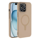 Apple iPhone 14 Pro Max Kılıf M-Safe Şarj Özellikli Zore Aris Silikon Kapak Krem