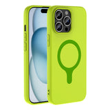 Apple iPhone 14 Pro Max Kılıf M-Safe Şarj Özellikli Zore Aris Silikon Kapak Yeşil