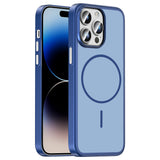 Apple iPhone 14 Pro Max Kılıf M-Safe Şarj Özellikli Zore Lora PC Kapak Lacivert